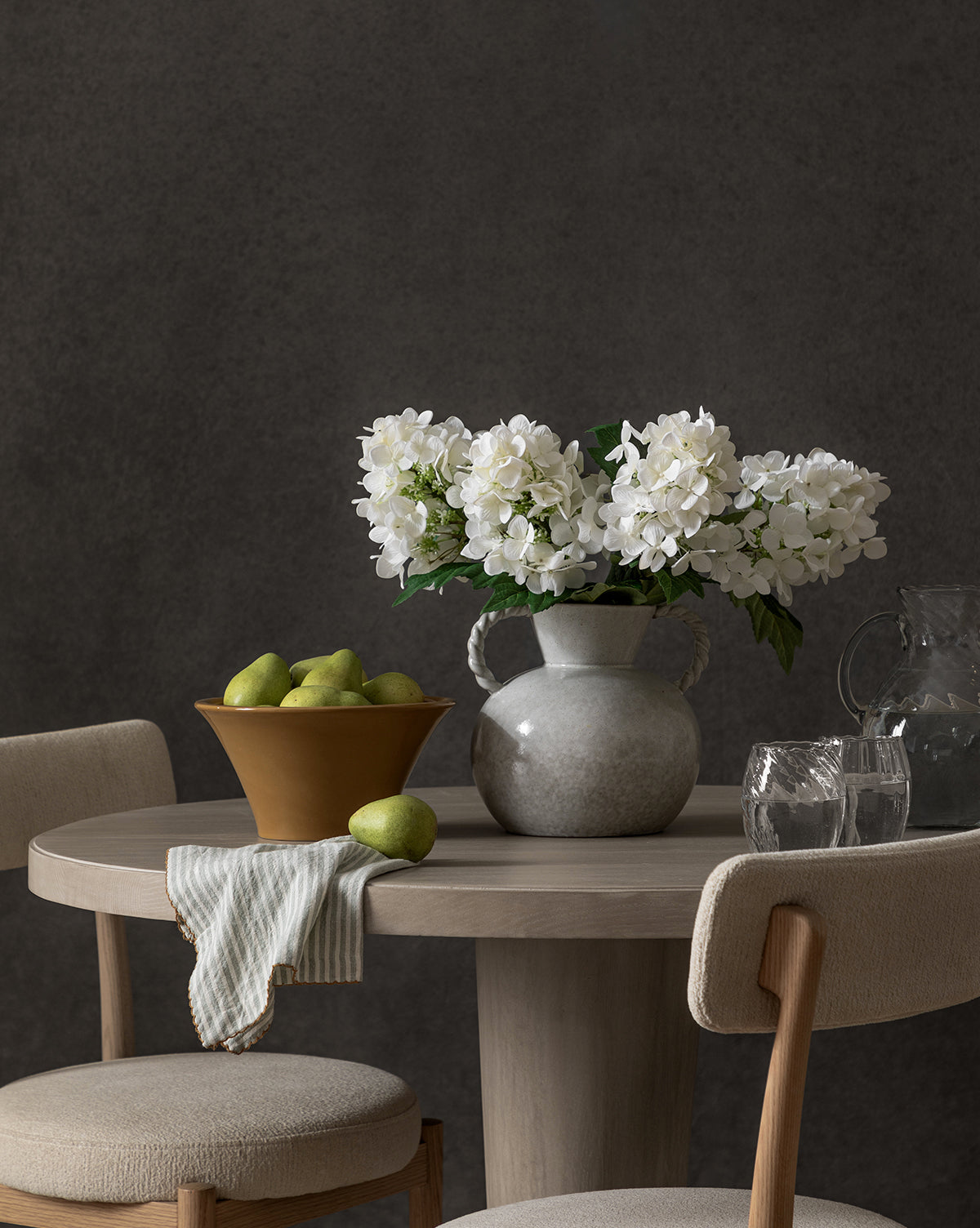White Faux Hydrangea Stem - image 4