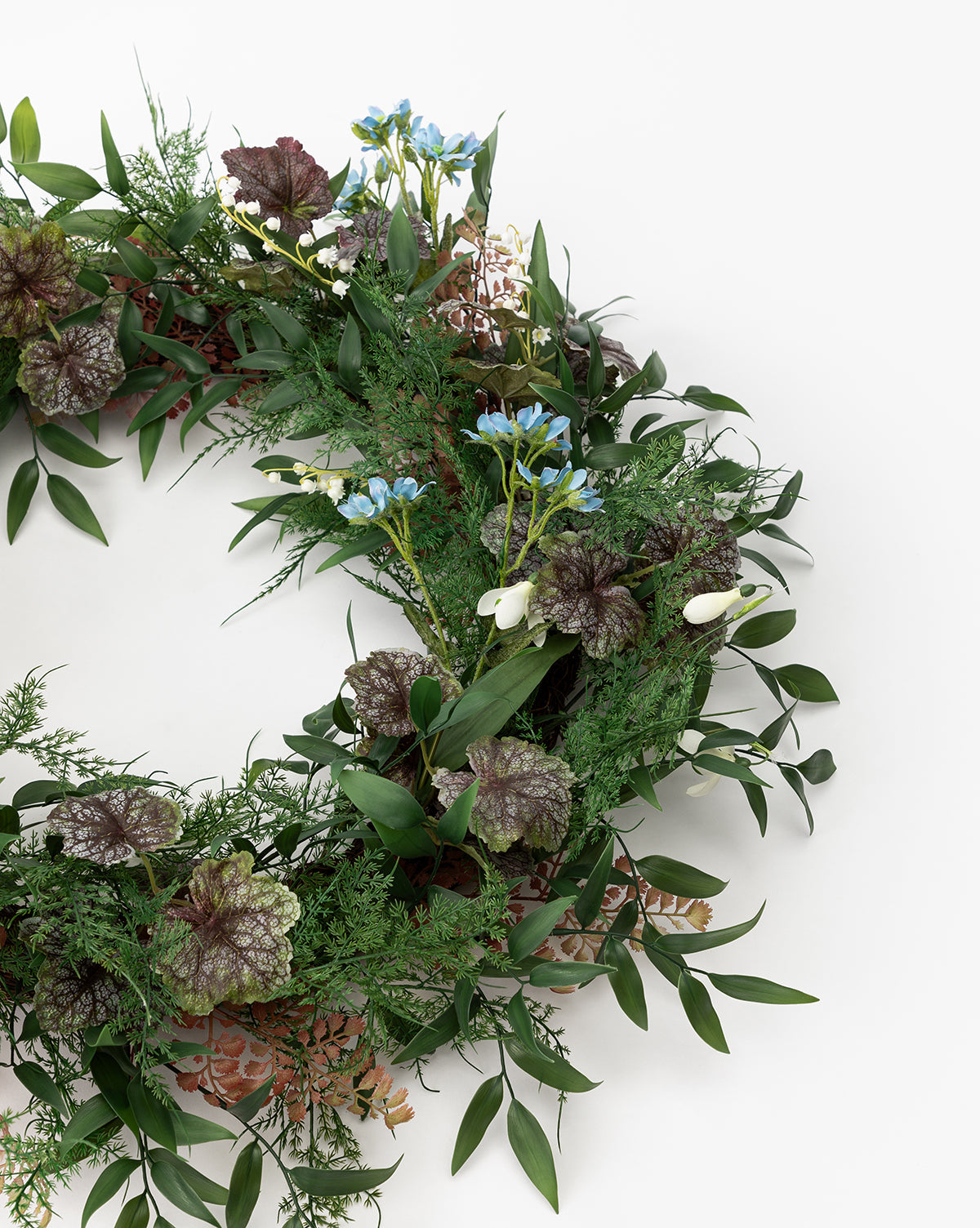 Fern & Begonia Faux Wreath - image 3
