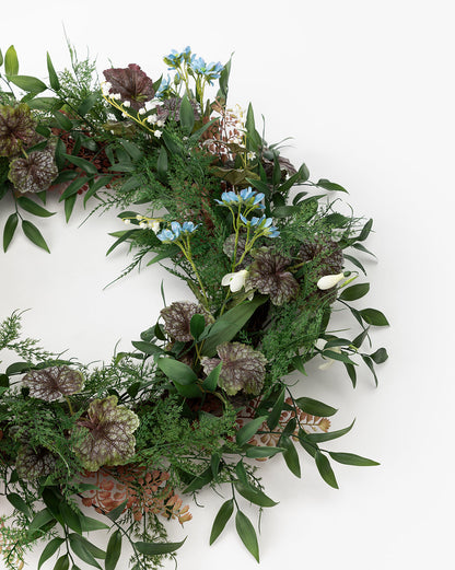 Fern & Begonia Faux Wreath - image 3