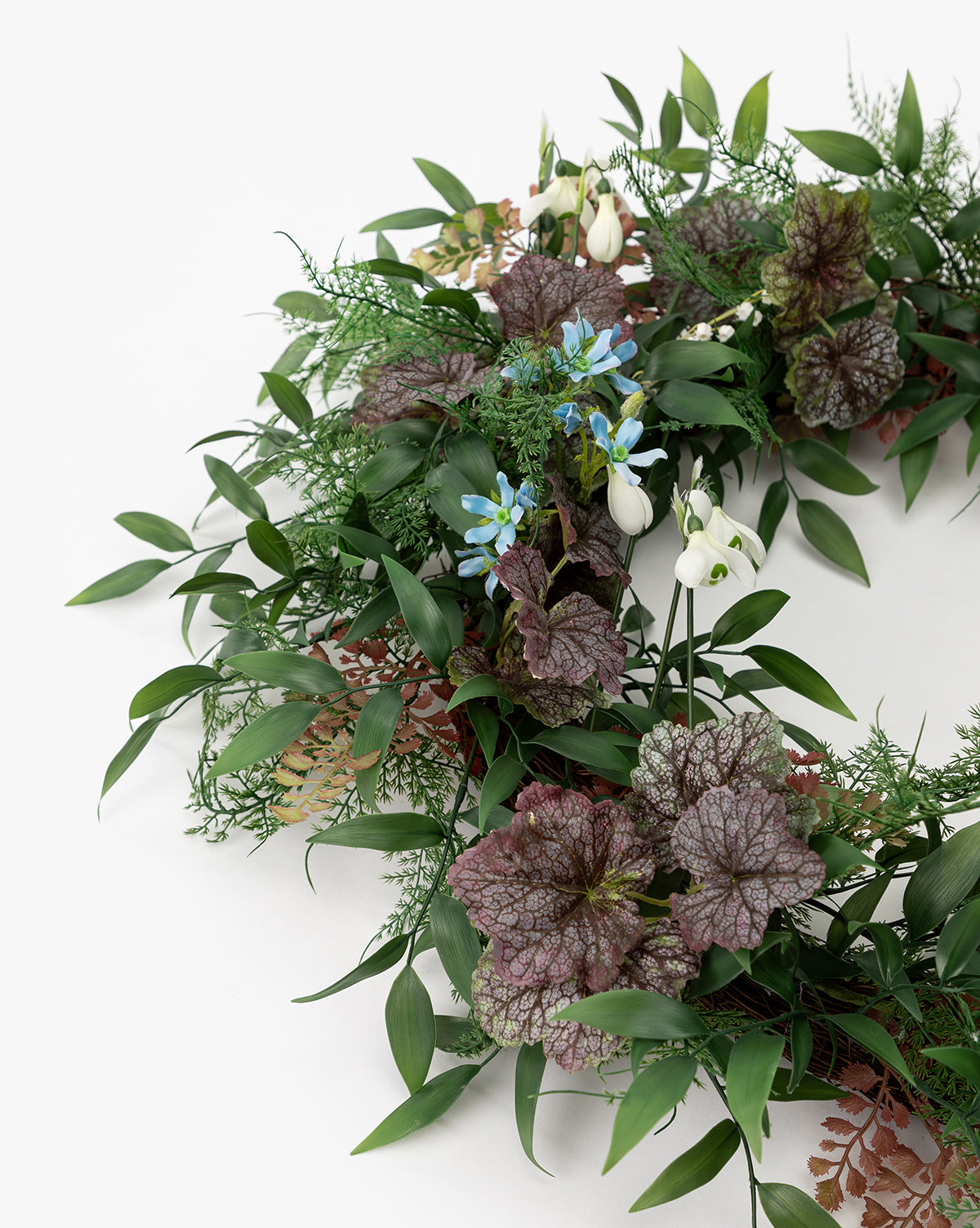 Fern & Begonia Faux Wreath - image 4