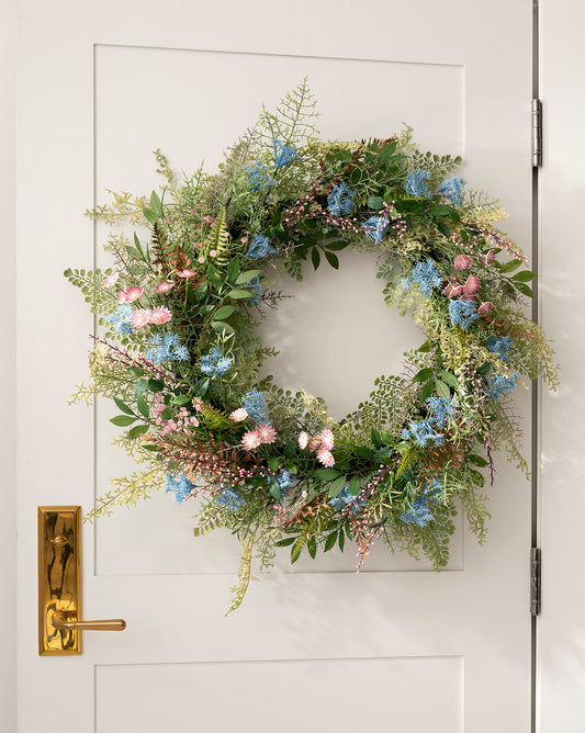 Mixed Herb & Floral Faux Wreath - image 1