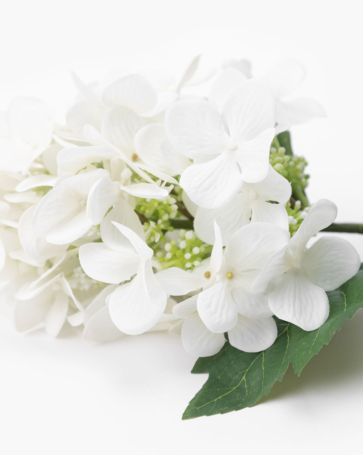 White Faux Hydrangea Stem - image 5