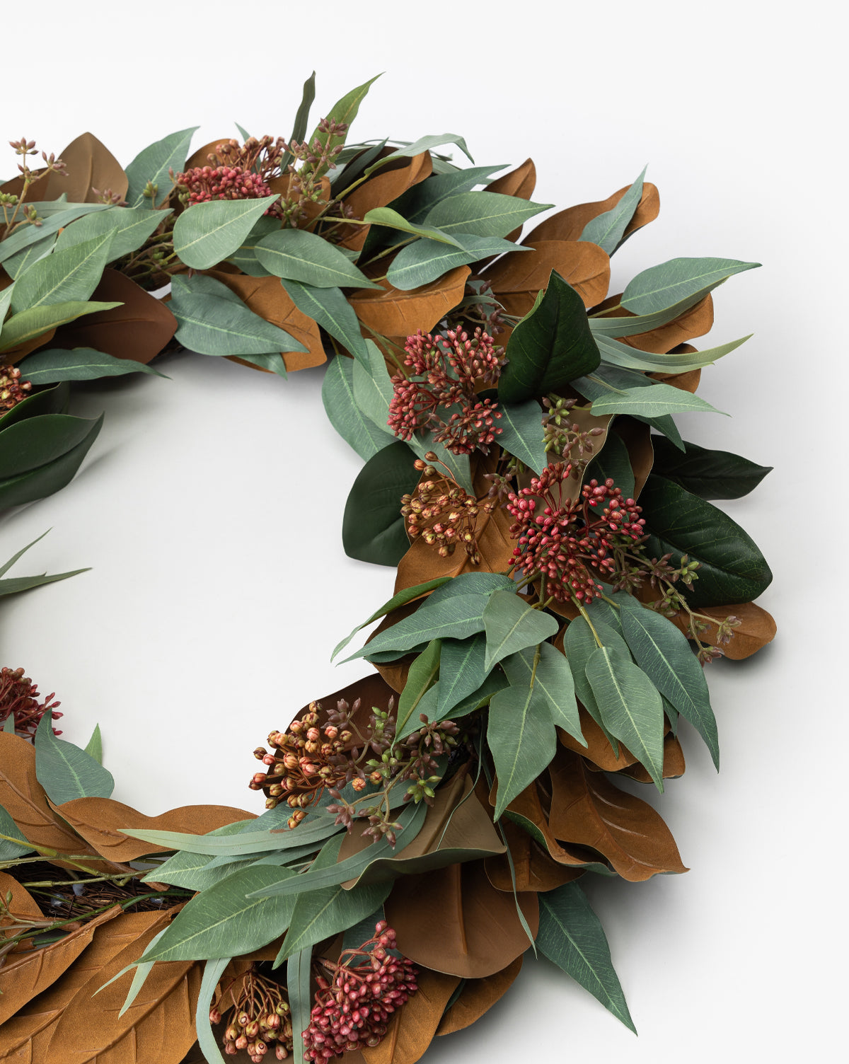 30-Inch Magnolia & Eucalyptus Faux Wreath - image 7