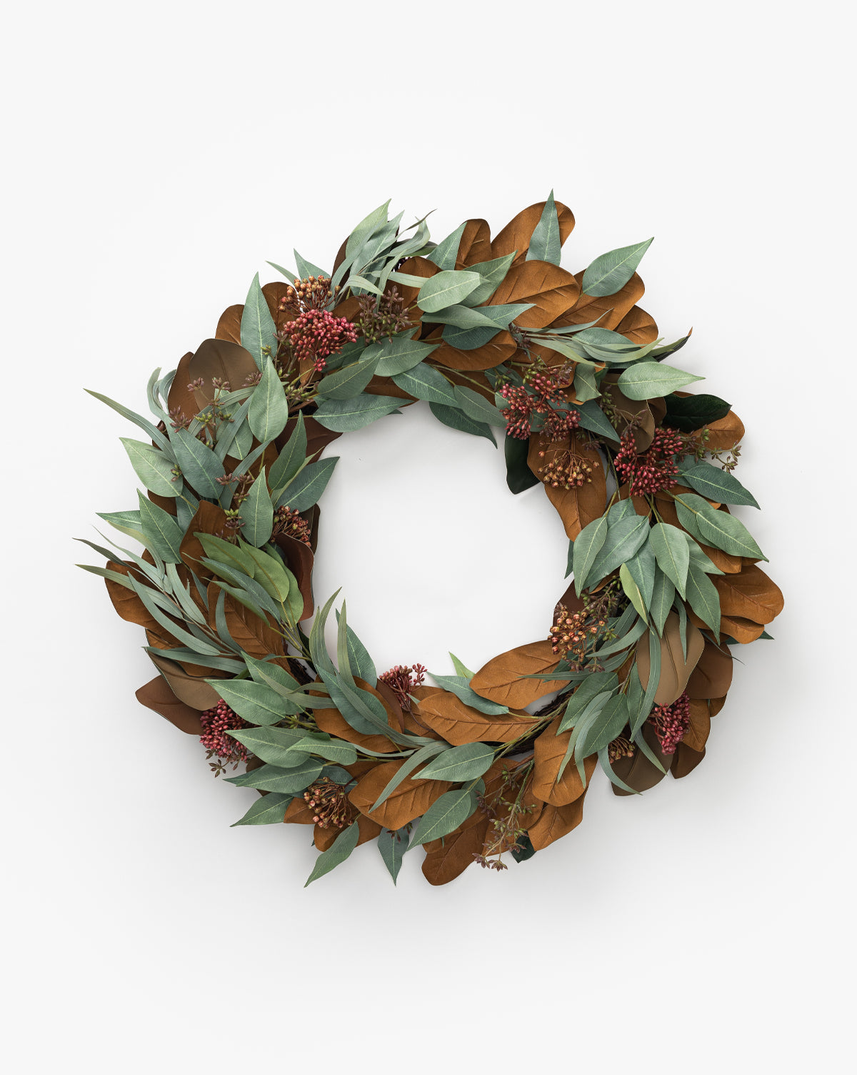 30-Inch Magnolia & Eucalyptus Faux Wreath - image 1