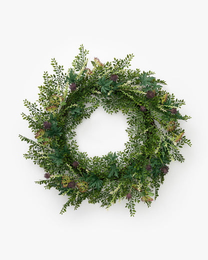 Mixed Greenery Botanical Faux Wreath