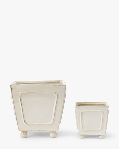 Cream Glazed Stoneware Planter - image 2