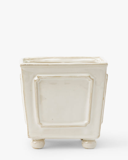 Cream Glazed Stoneware Planter