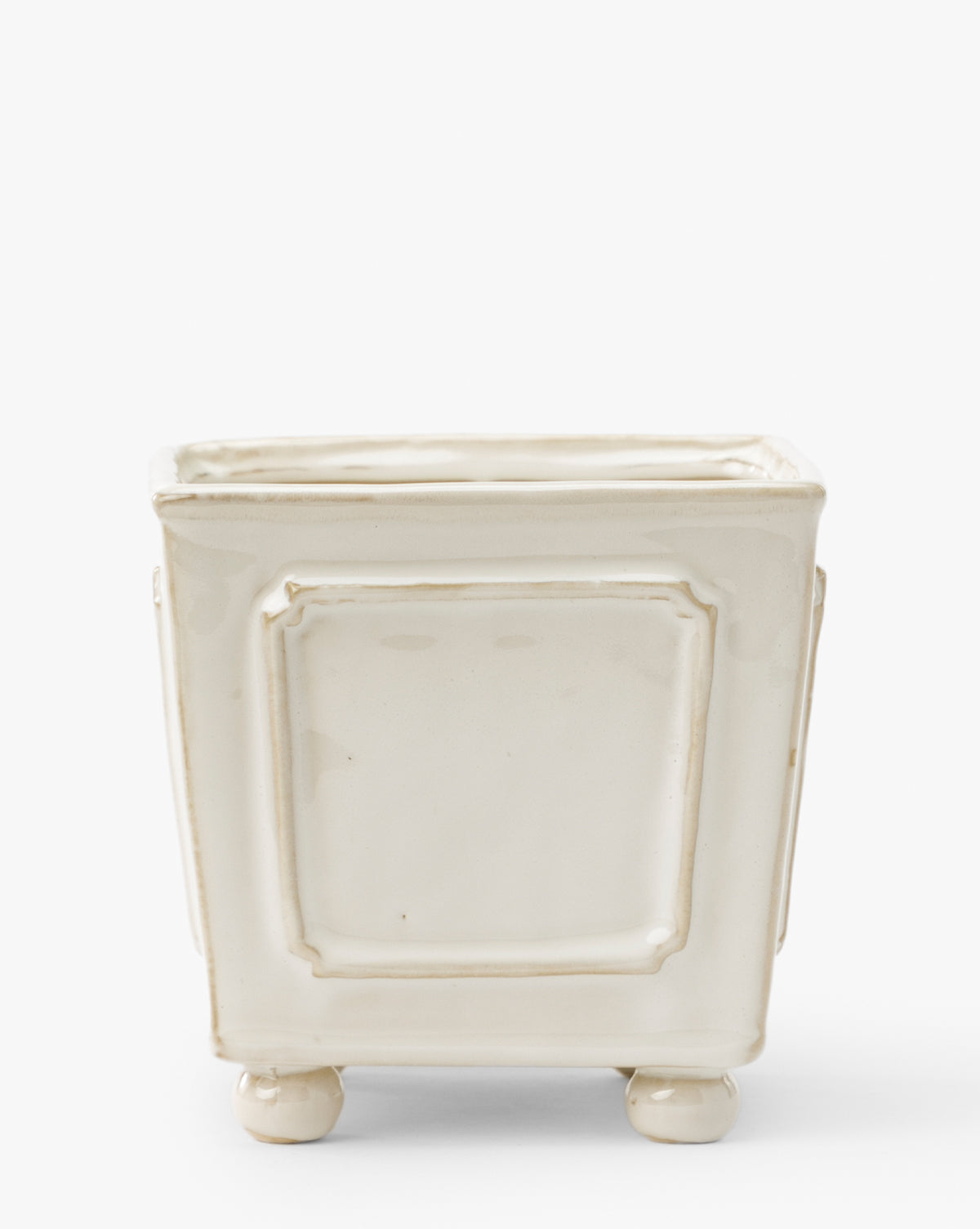 Cream Glazed Stoneware Planter - image 4
