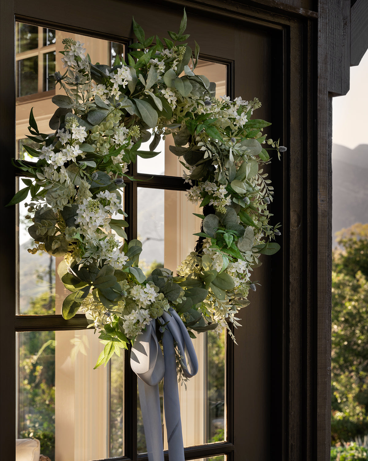 Orange Jasmine & Eucalyptus Faux Wreath - image 2