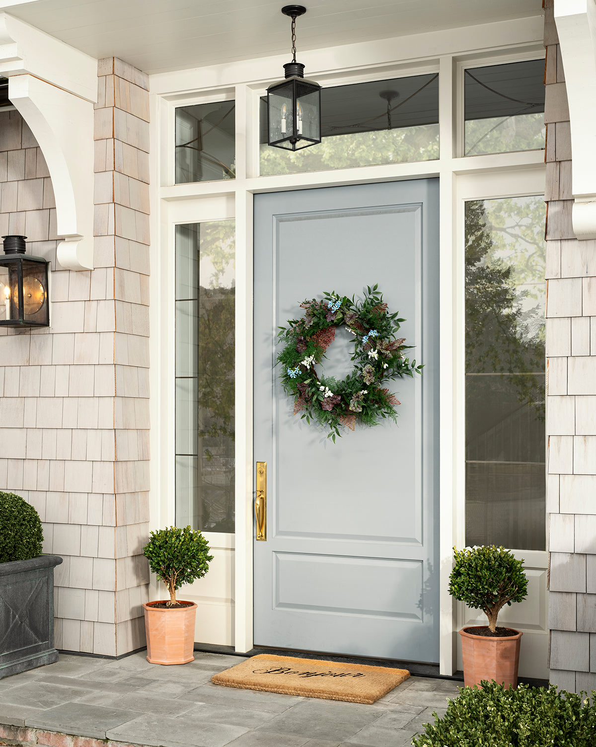 Fern & Begonia Faux Wreath - image 5