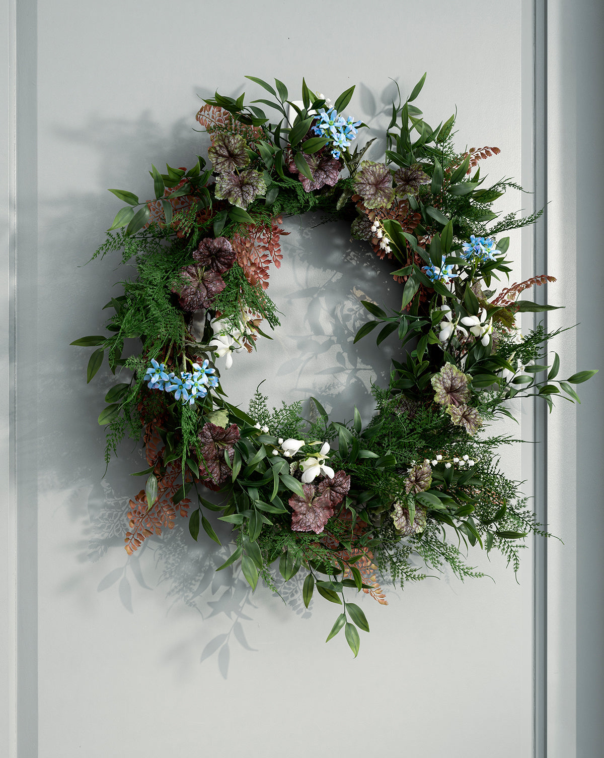 Fern & Begonia Faux Wreath - image 1