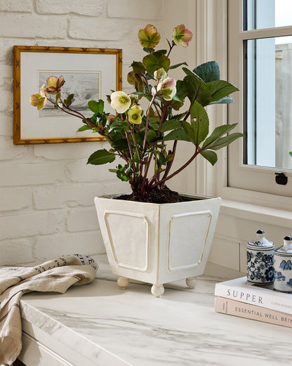 Cream Glazed Stoneware Planter - image 1