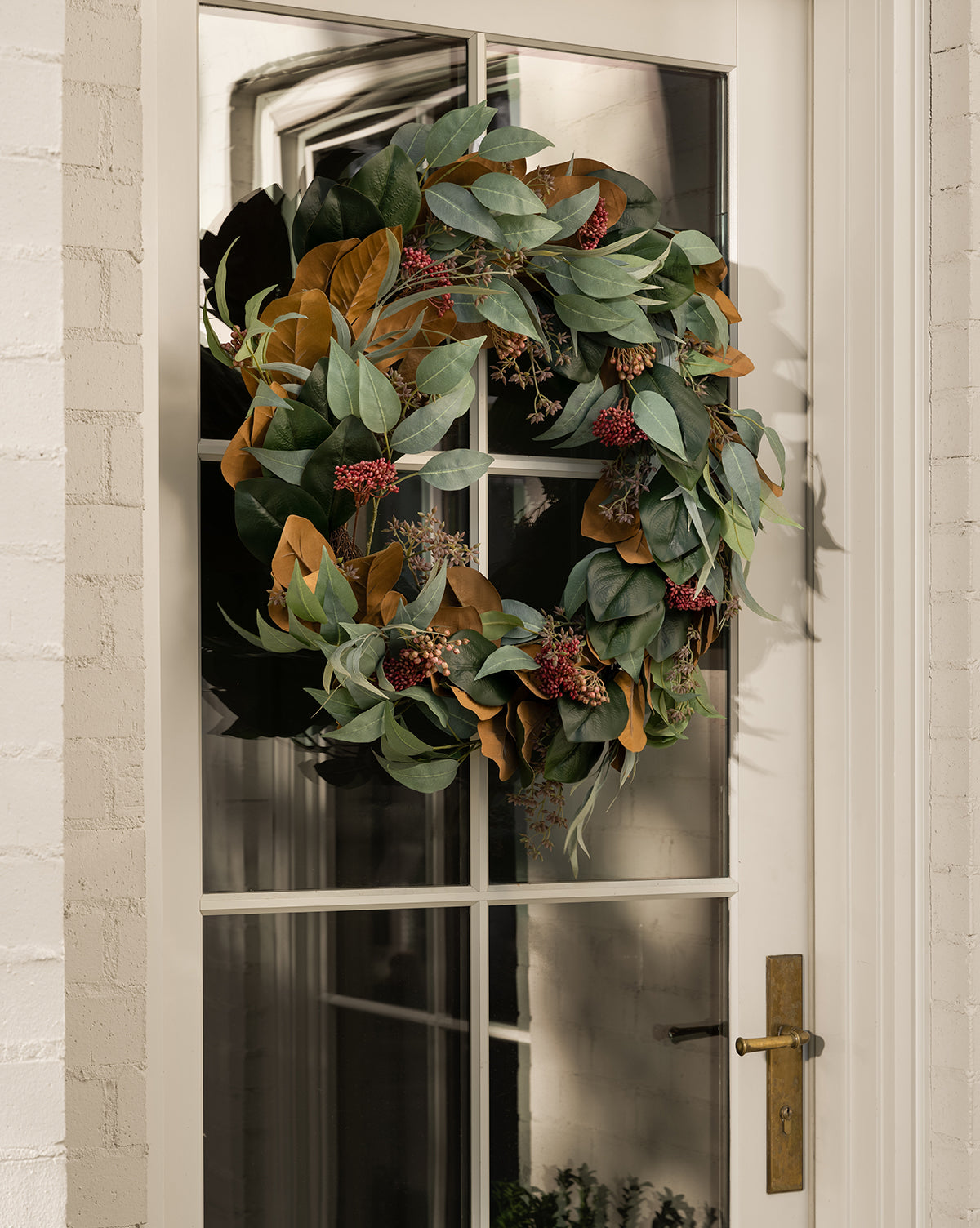 30-Inch Magnolia & Eucalyptus Faux Wreath - image 2