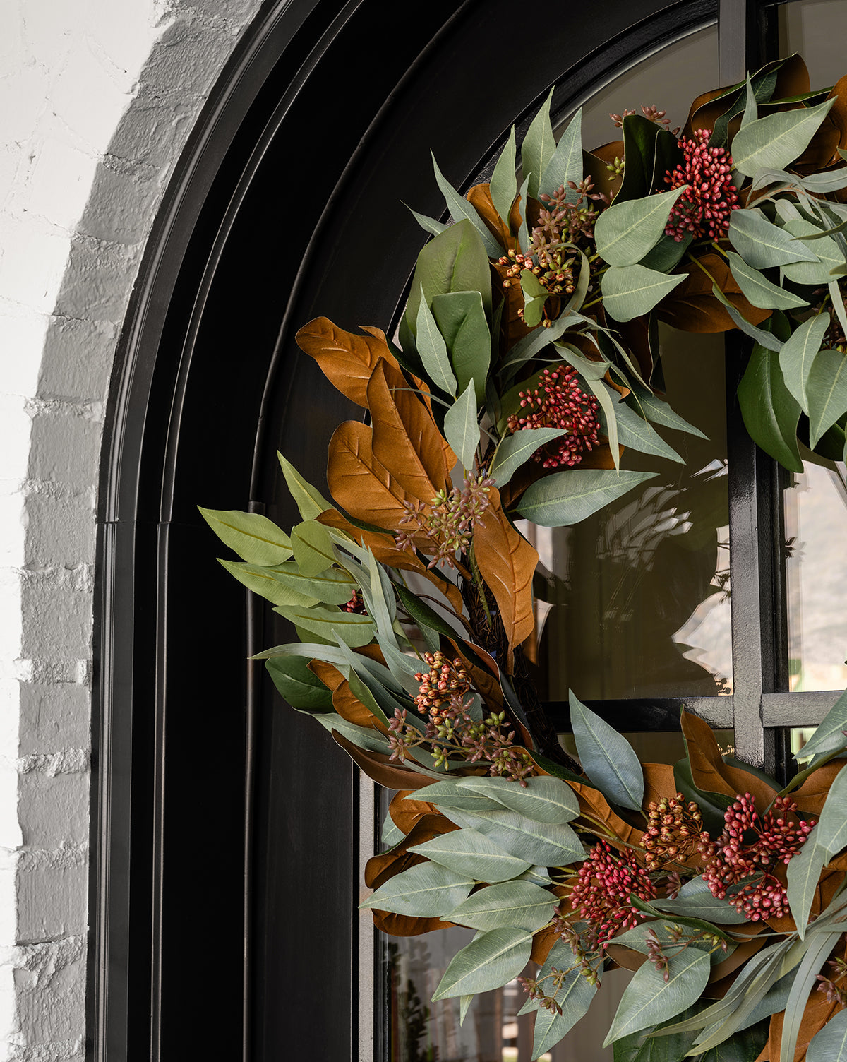 30-Inch Magnolia & Eucalyptus Faux Wreath - image 3